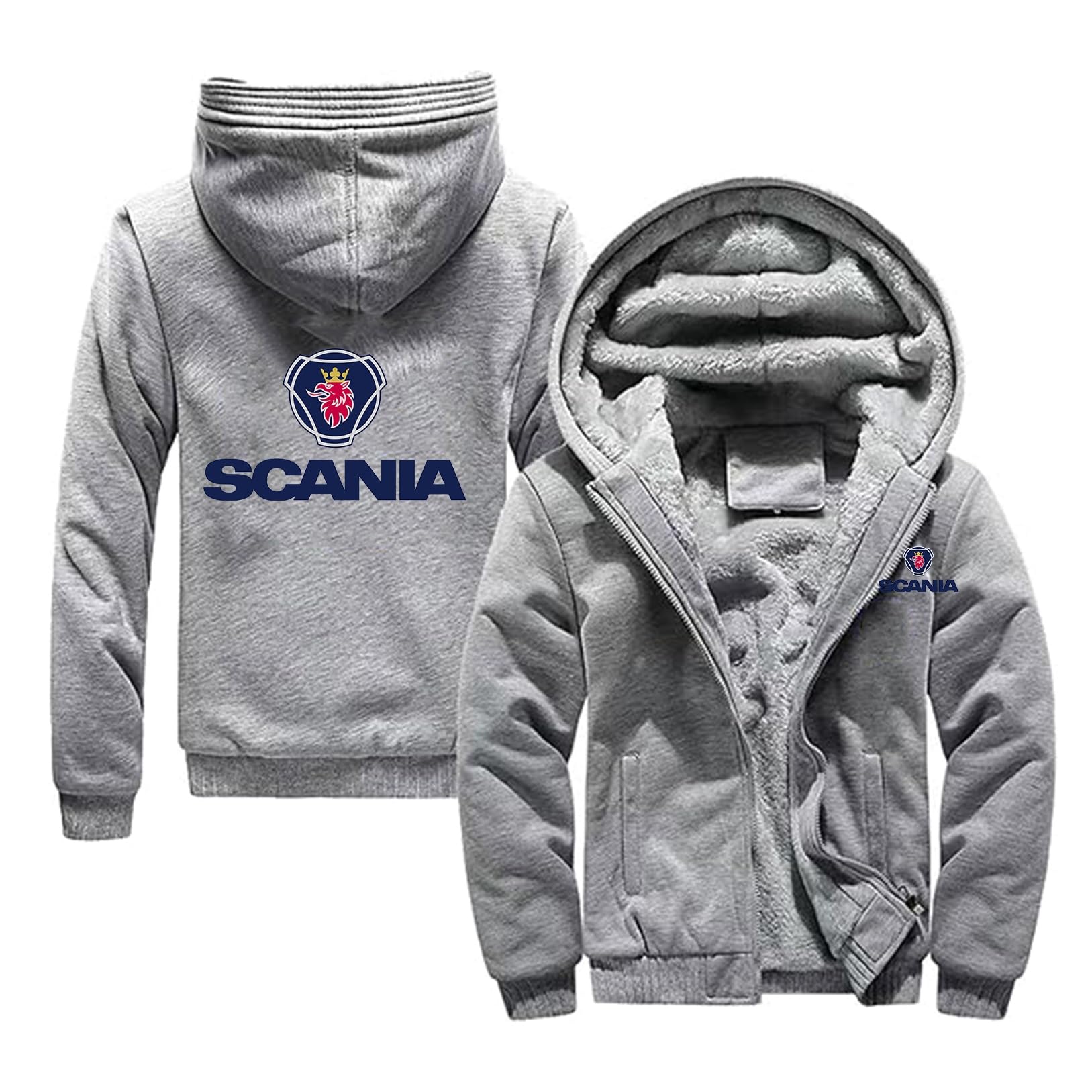 Sudaderas con Capucha for Hombre for Chaquetas Scania Sudaderas con Capucha de Forro Polar de Manga Larga con Cremallera for Hombre