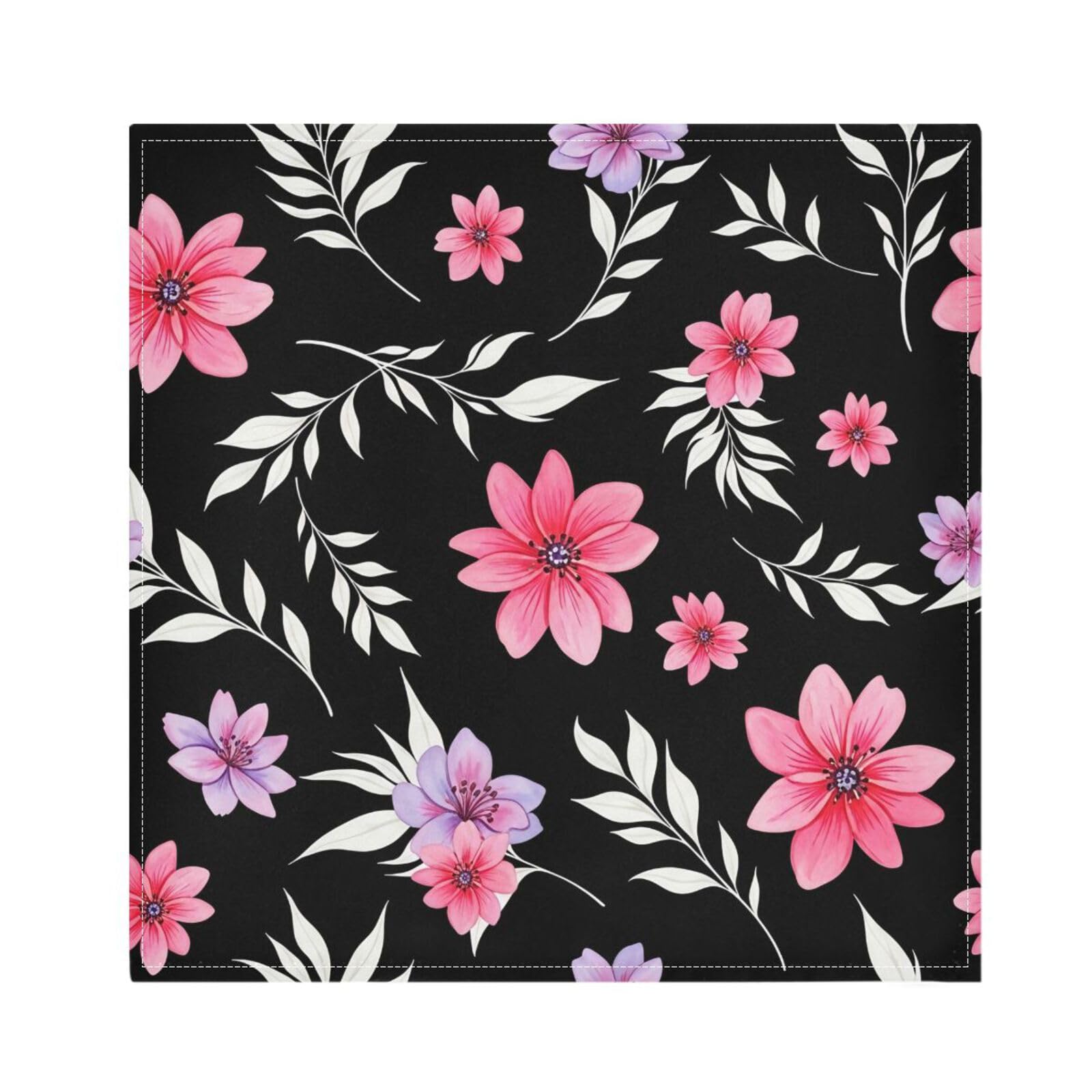 Ttgoth Floral Cloth Napkin Set of 6 Washable & Reusable Dinner Napkins for Dining Table, Banquets, Wedding, Party, 50x50 cm