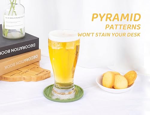 Miniatura 9 de Posavasos para bebidas, paquete de 6 posavasos con soporte, posavasos de silicona resistentes al calor, protección de mesa, posavasos de goma