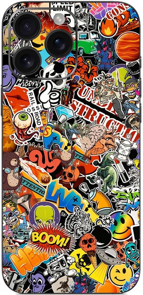 Sticker Skin for iPhone 16 Pro Max Full Body Wrap Precision Edge-to-Edge (Stickerbomb)