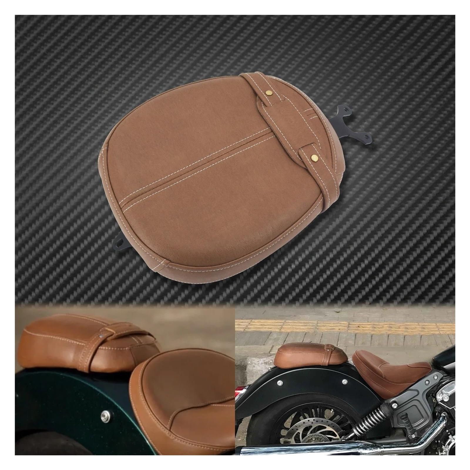 Selle passager moto Indian Scout Sixty de qualité supérieure marron - 5