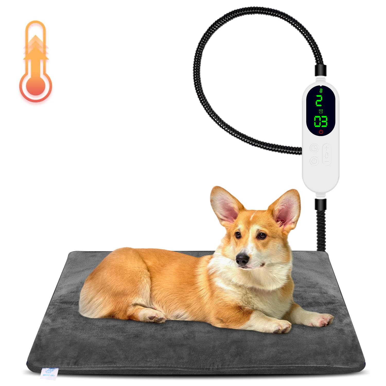 Coussin chauffant pour chien et chat avec minuterie 13 niveaux