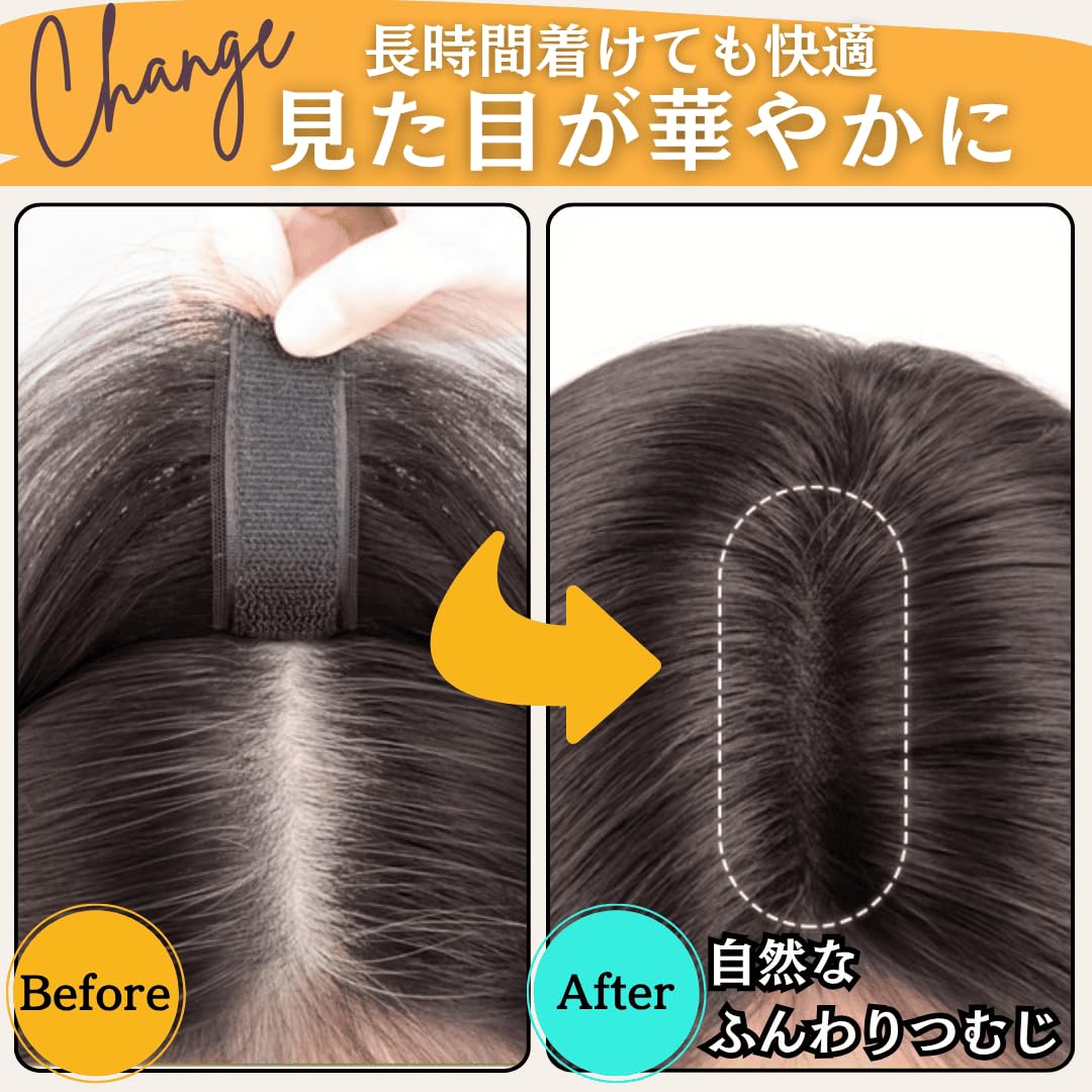 Amazon.co.jp: Luce brillare ピンなし ピン無し部分ウィッグ 医療用