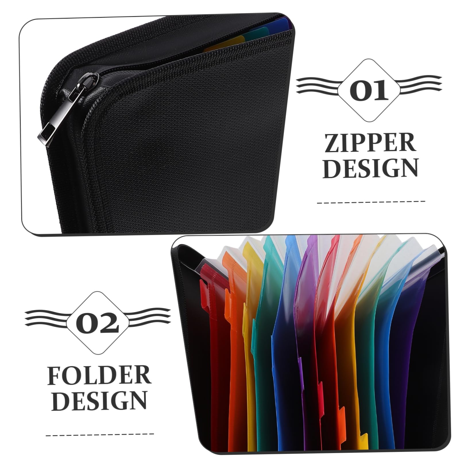 VILLCASE Carpeta Expandible para Archivos Organizador de Recibos y Cheques Bolsa con Cremallera para Oficina