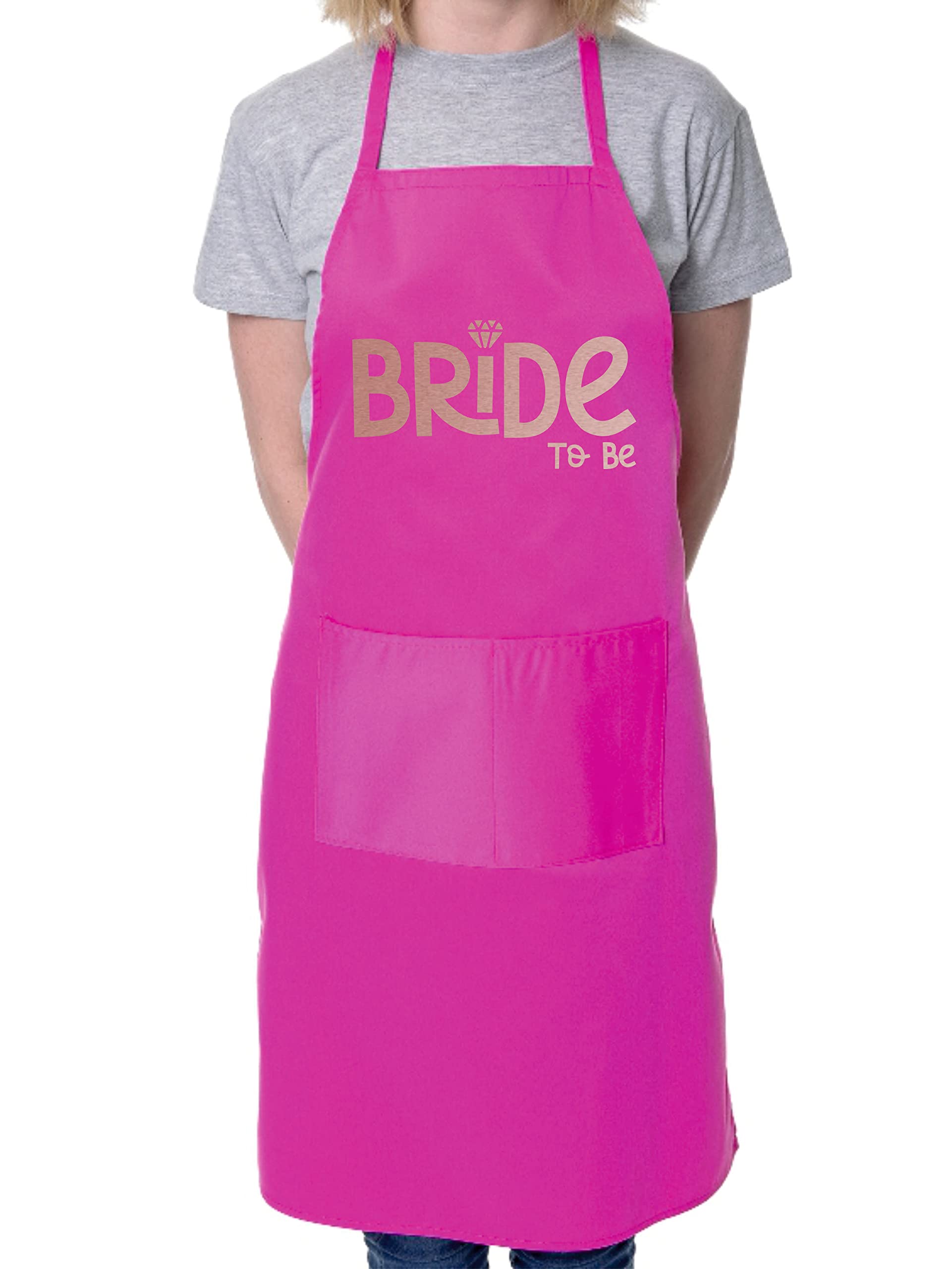 Print4U Bride To Be In Rose Gold Print Hen Party Wedding Gift Baking BBQ Apron Pink