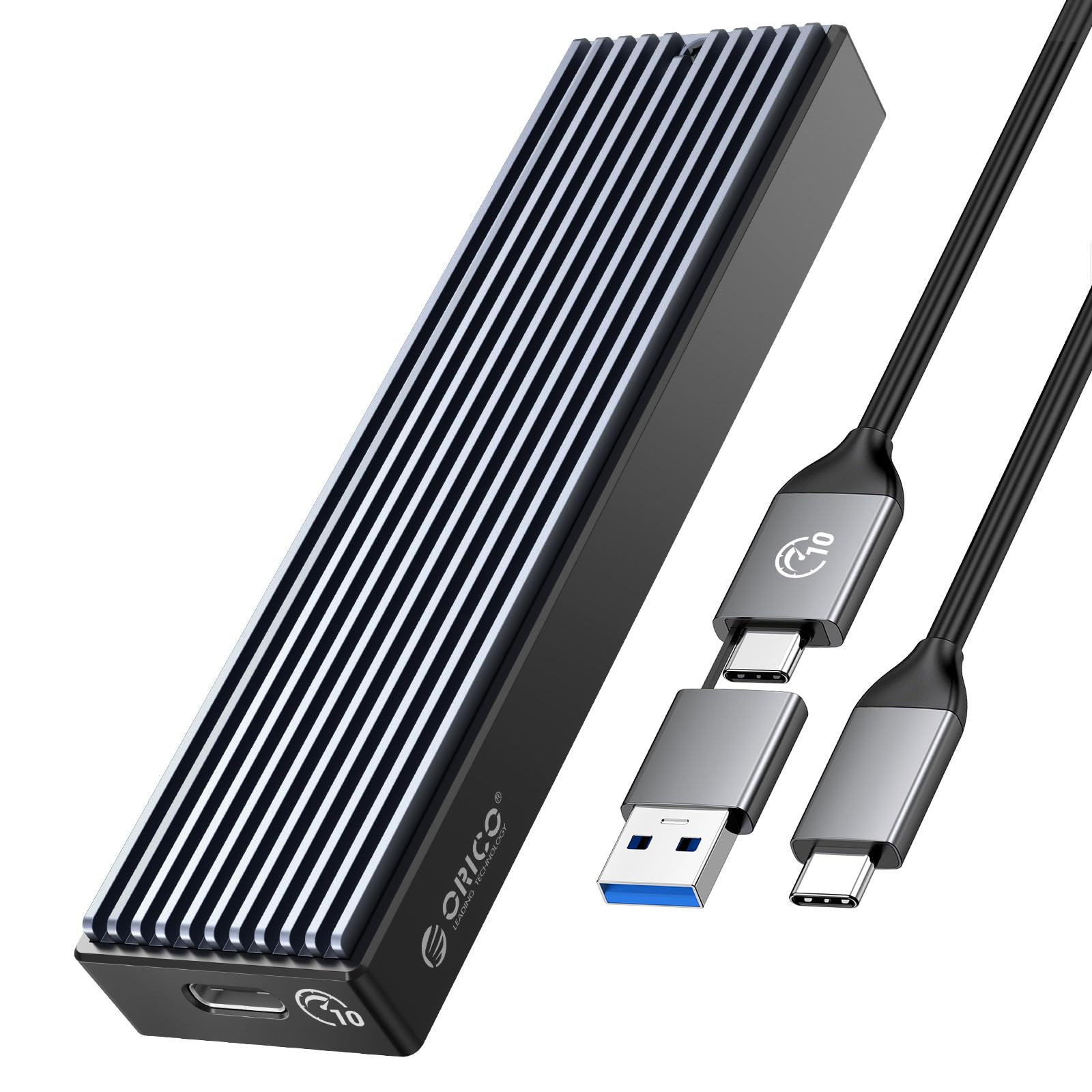 ORICO M.2 NVMe SSD Enclosure, USB 3.1 Gen 2 (10 Gbps) PCIe External Adapter NVMe Case for 2230/2242/2260/2280 M.2 SSD up to 8TB, UASP Supported - M2PV