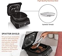Vista 5 de Protector de salpicaduras de acero inoxidable para Ninja Foodi AG301, accesorios para freidora de aire para parrilla interior Ninja Foodi 5 en 1