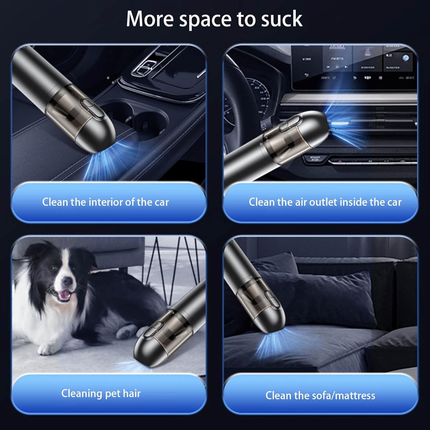 Lightweight Rechargeable Vacuum with Powerful Suction Car Interior Tool Home Appliance