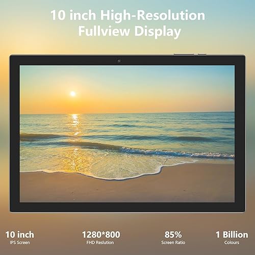 Miniatura 6 de Tablet Android 13 con teclado 2 en 1 de 10 pulgadas, 8 GB+128 GB+1 TB Quad- Core 2.0Ghz CPU Tablet PC, 2.45G WiFi 6, BT 5.0, 10.1 pulgadas, pantalla