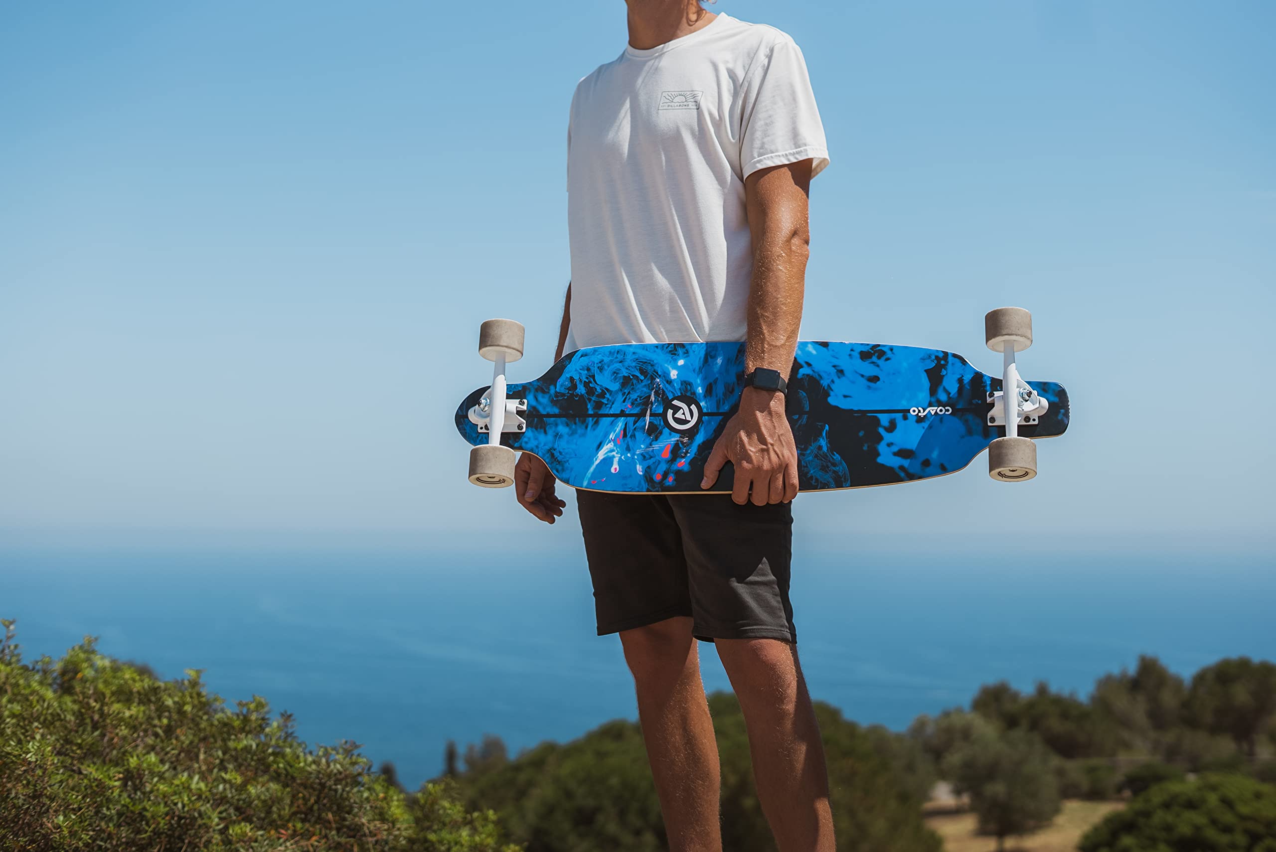 Coasto - Surfskate - Skateboard per Skatepark, Street, Pumptrack e Surf - Tavola ideale per Cruiser - All Terreno - Trucks Ottimizzati - Deck Pad trasparente e aderente