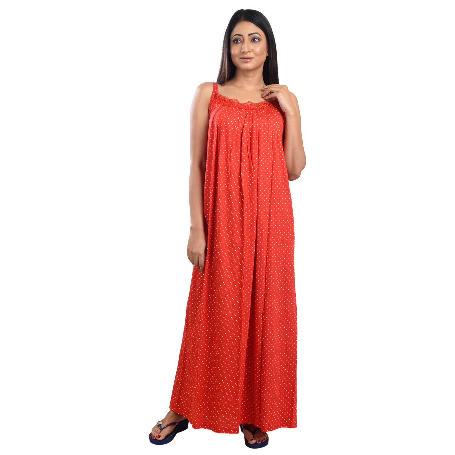Women's Cotton Printed Maxi Nighty (PCW0000921-XXL-44_Red_2XL)-image-11