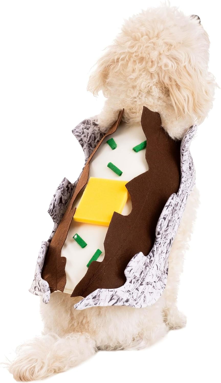 Baked Potato Dog Costume for Small Dogs, Machine Washable Jacket Style, Easy Fit