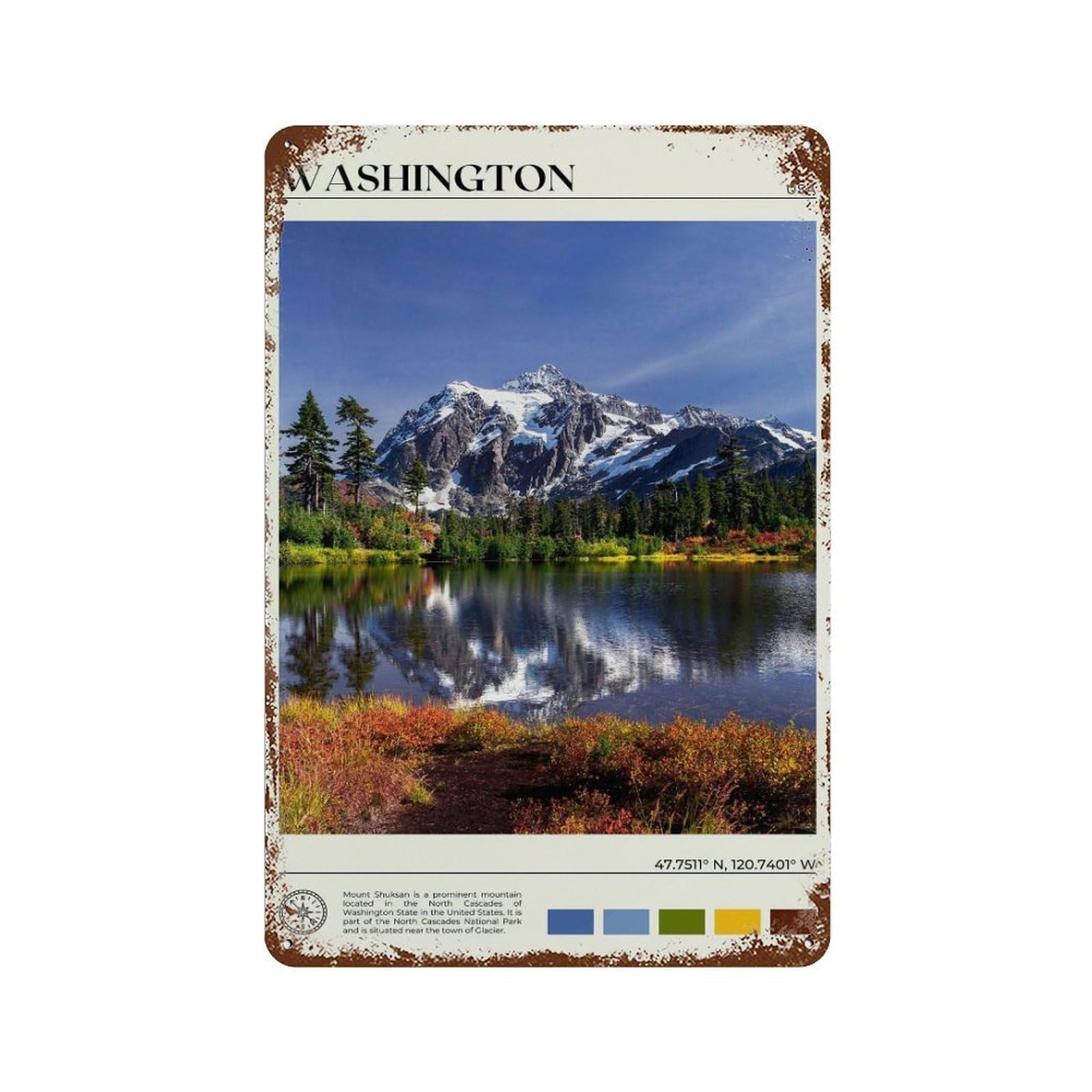 xiaoxiaoshen Real Photo Washington Decor Wall Decor Art Metal Tin Poster Modern Home Decor Art Home Bar Shop Decorations Vintage Sign 30x20cm
