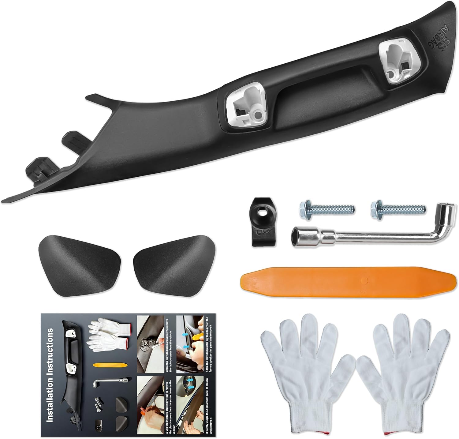 Driver Side A-Pillar Grab Handle for 2016-2023 Tacoma 3rd Gen, Tacoma A-Pillar Grab Handle Matches Passenger Side, Sturdy & No Creaking Noise, OEM-Style Texture, Easy Installation, Black