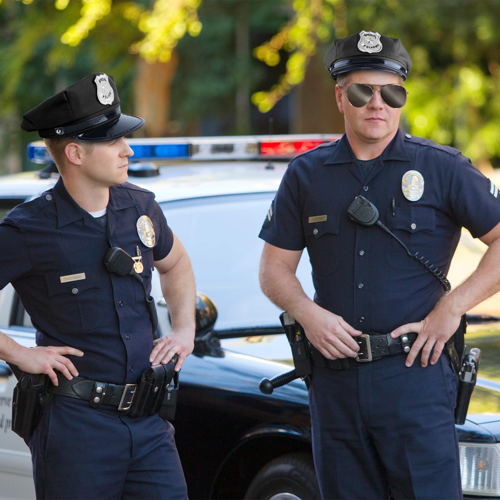 Makone Police Hat Police Handcuffs sunglasses - Image 3