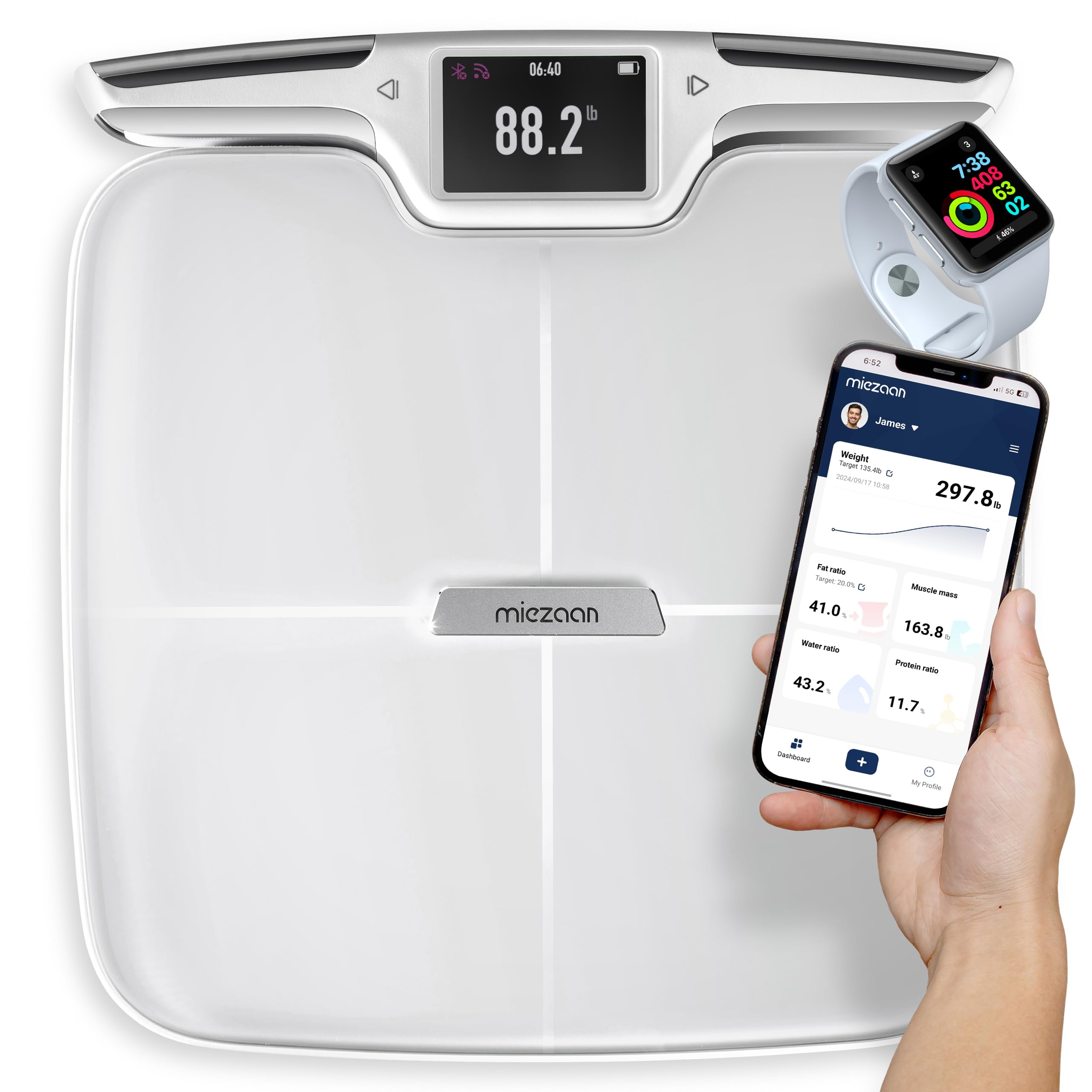 BodyAnalytix Pro - 8 Electrode Smart Scale for Body Weight - Digital Scale with Handles - 56 Metrics - Bathroom Scale with BMI, Body Fat, Muscle Mass Measurements - FSA/HSA Eligible