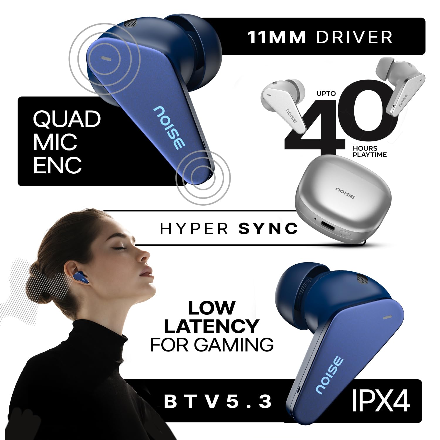 Noise Buds Vector: Hi-Res Audio & 40H Playtime -4