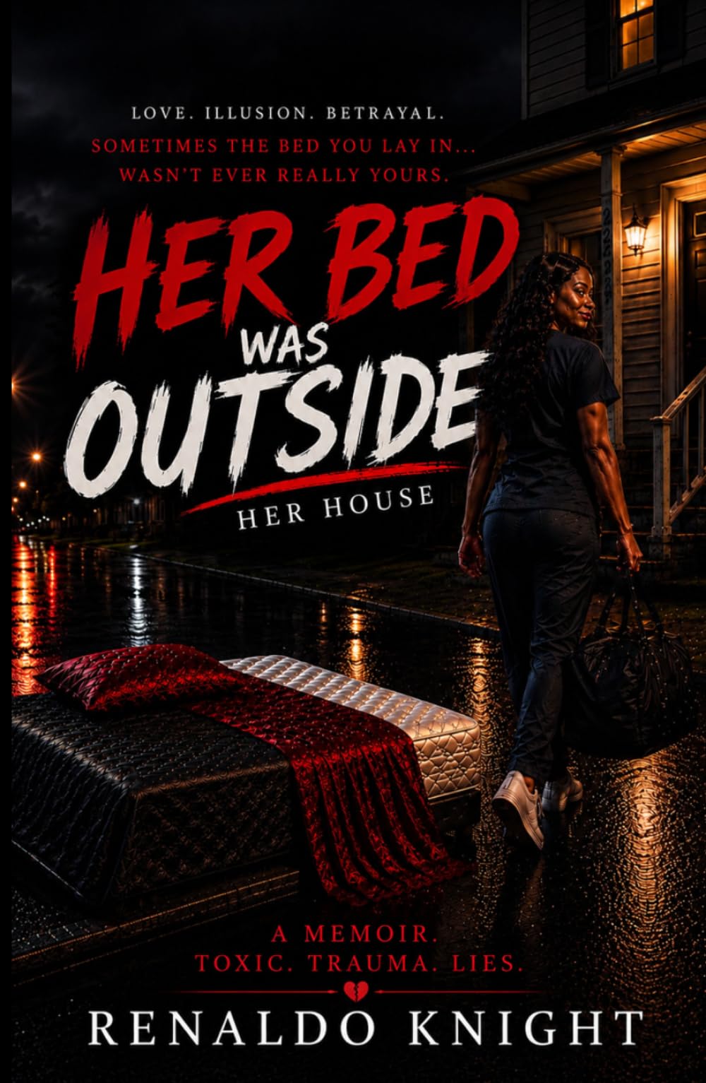 Her bed was outside her house