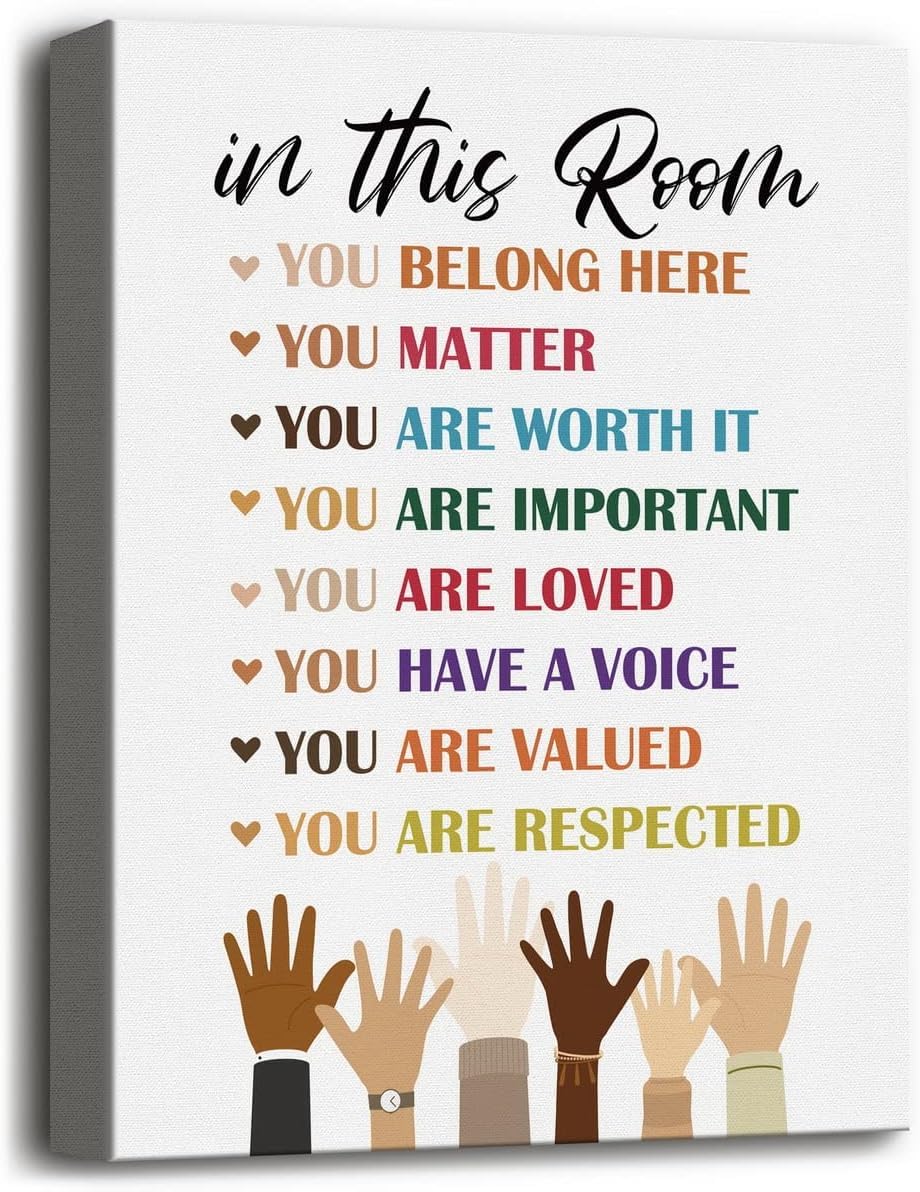 rayprint Inspirational Wall Art Decor,HR Office Decor, In This Office Diversity Posters for Classroom 12x16Inch