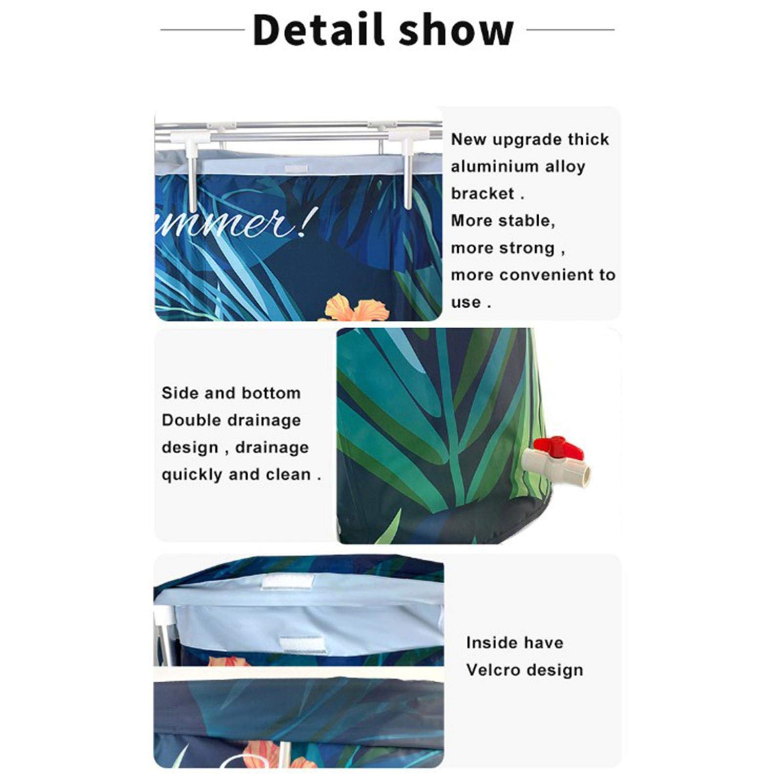 Baignoire Pliable Portable, Baignoire de trempage Pliable de 120 cm pour Adultes, Baignoire de trempage Debout, Baignoire portative, Baignoire Spa séparée pour la Salle de Bains FA