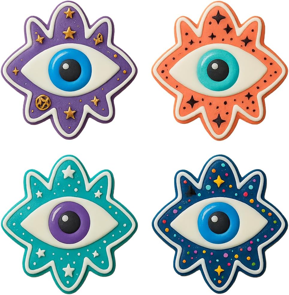 Mighty Gadget Evil Eye Cookie Cutter & Stamp - 4x3.2" Unique Charm for Spiritual Baking (Random Color) image 3