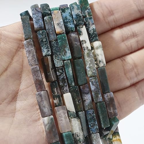 Miniatura 9 de Cuentas de tubo de amazonita natural de 0.512 x 0.157 in, 30 cuentas cilíndricas sueltas de semi piedras preciosas para diseño de joyería