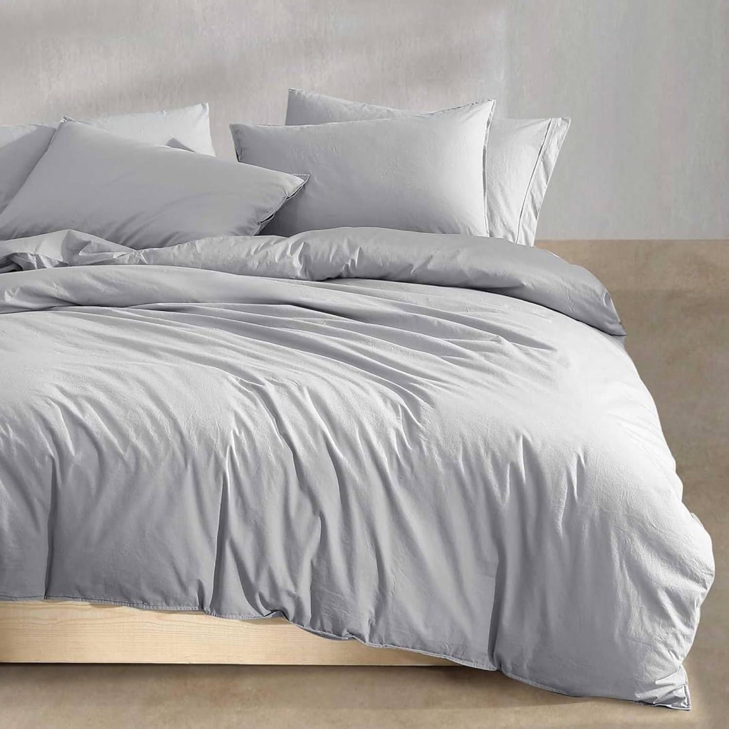 Calvin Klein - Queen Duvet Cover Set, Modern Cotton Washed Percale Bedding with Matching Shams, Cozy Home Decor, Oeko-Tex Certified (Washed Percale Steel Blue, Queen)