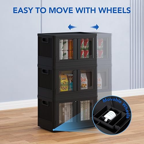 Miniatura 6 de FLEXIMOUNTS Contenedores de almacenamiento apilables de 75 cuartos de galón con tapas, contenedores de almacenamiento plegables de plástico,