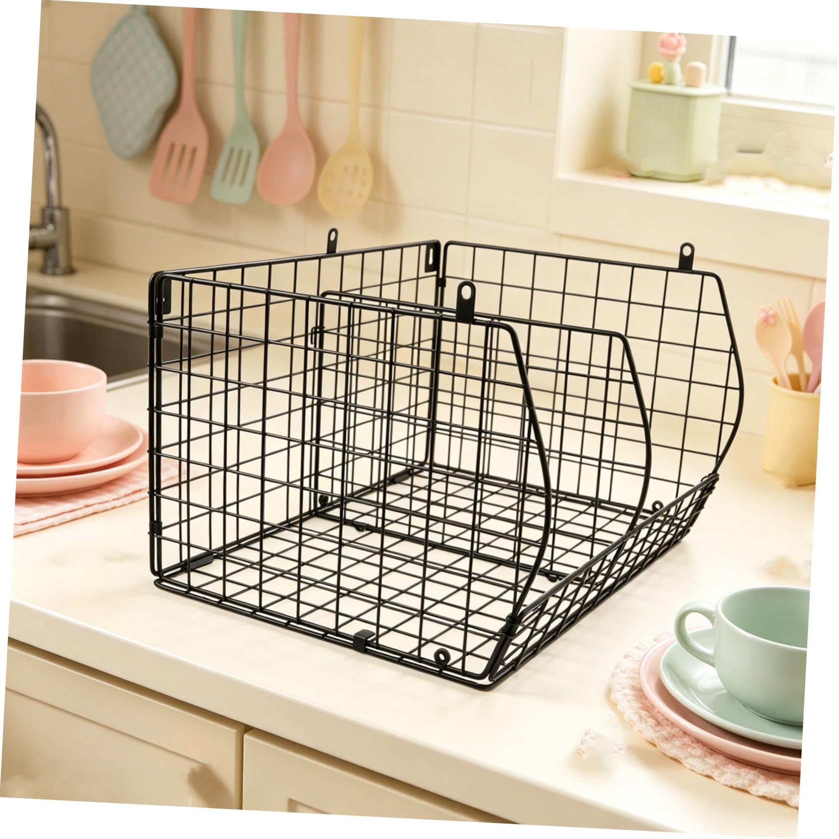 Stackable Foldable Beverage Can Organizer Rack for Kitchen Pantry And Fridge Space-saving Wire Mesh Soda Can Storage Basket Fits Standard Easy Label View