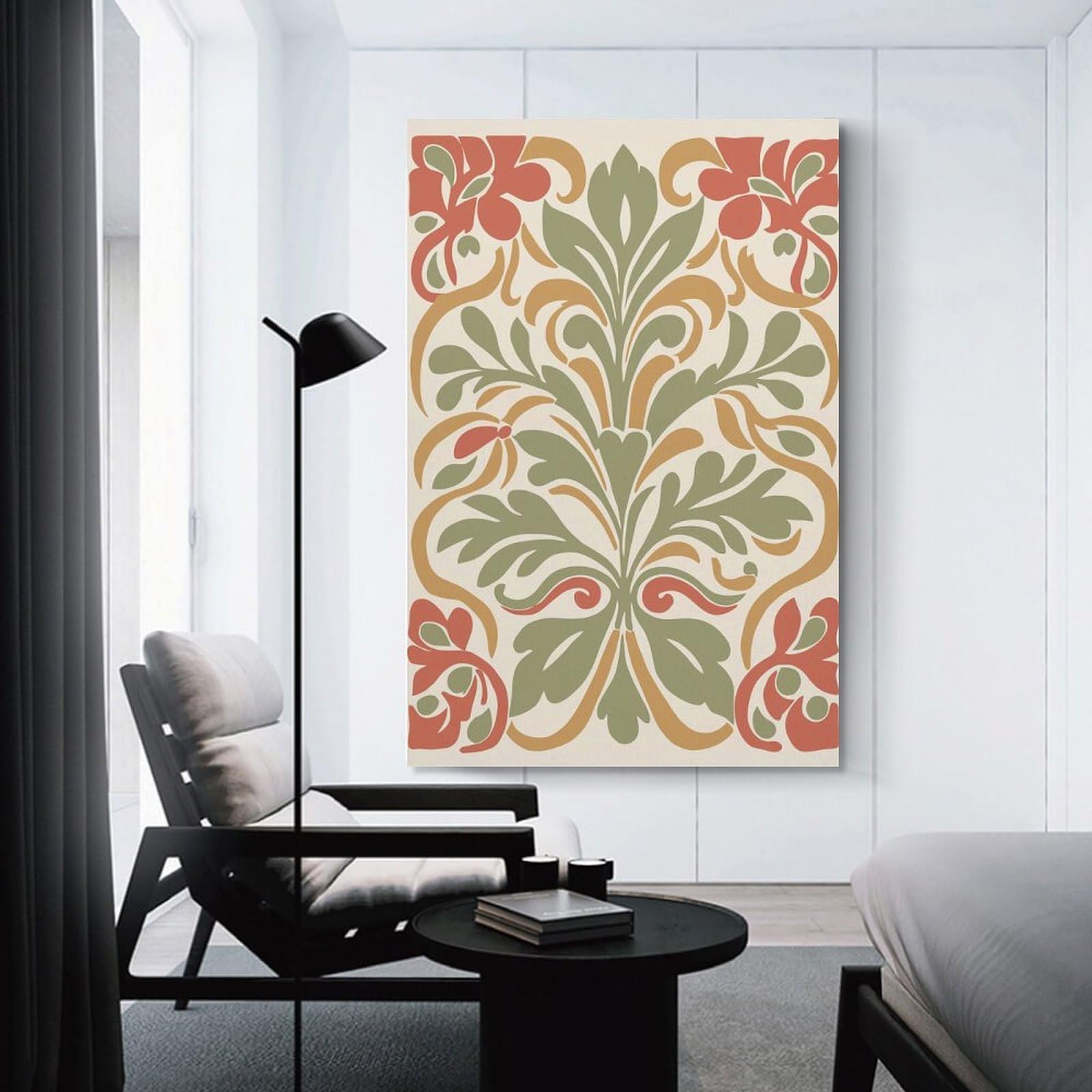 Junmoney Bohemian Floral Design Decorative Wall Artwork 24x36inch(60x90cm), for Front Hall, Corridor Or Welcome Spaces, Decorative Wall Art for Narrow Spaces