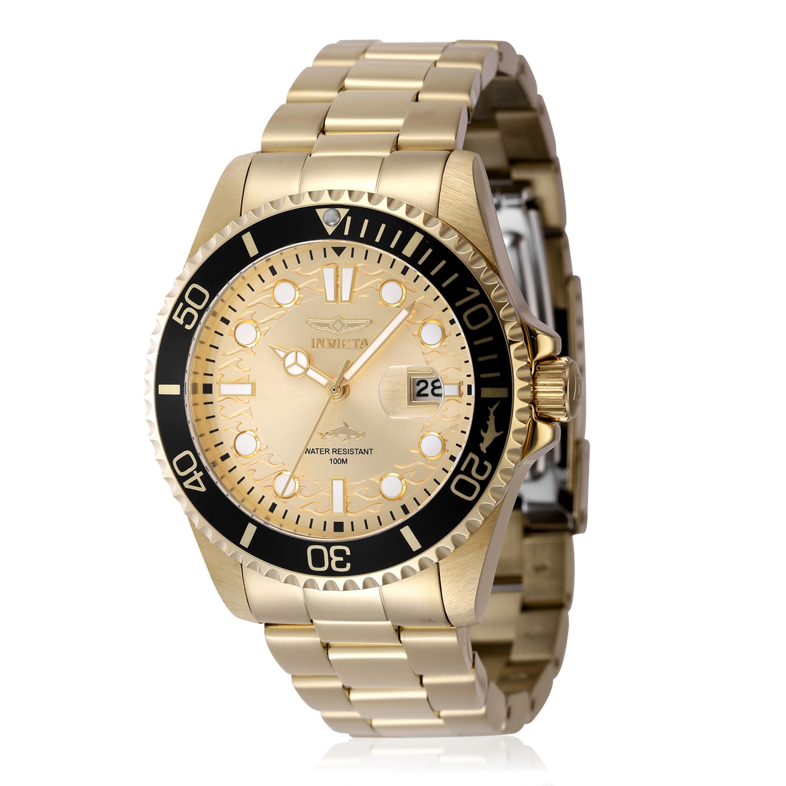 Invicta Pro Diver Men 43mm Stainless Steel Gold Gold dial PC32 Quartz