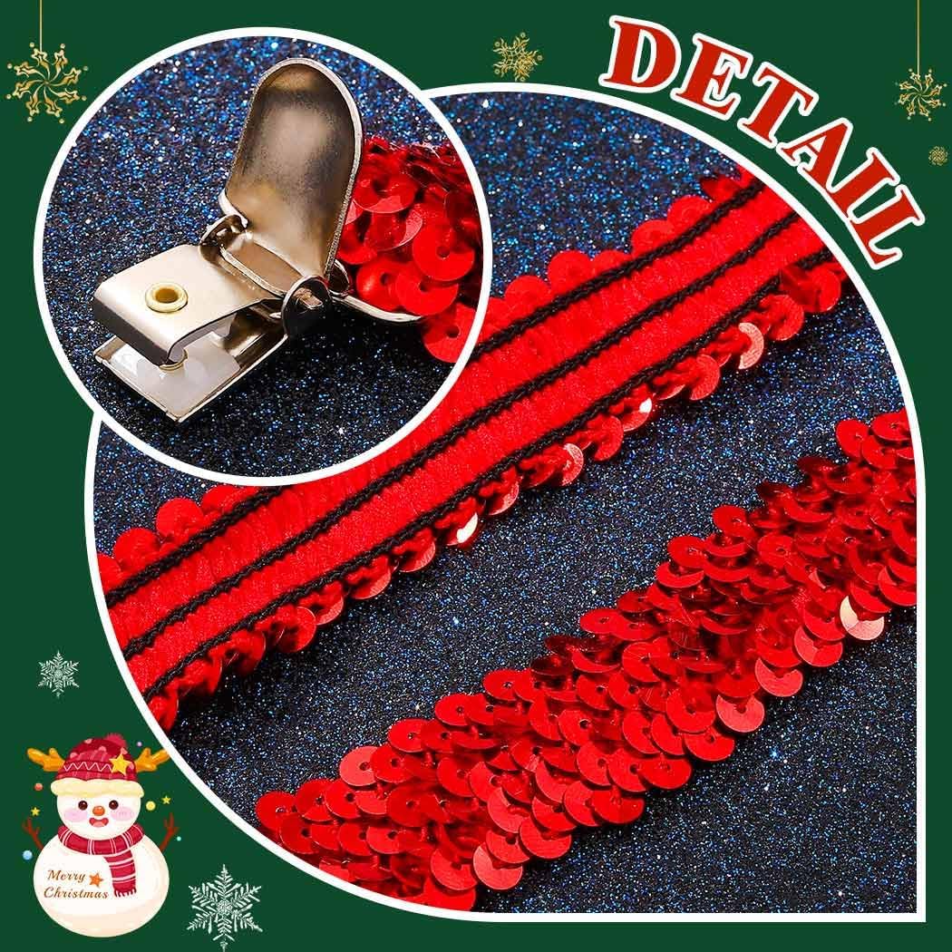 Sequin Suspenders Sparkly Suspender Christmas Costume Accessories for Women