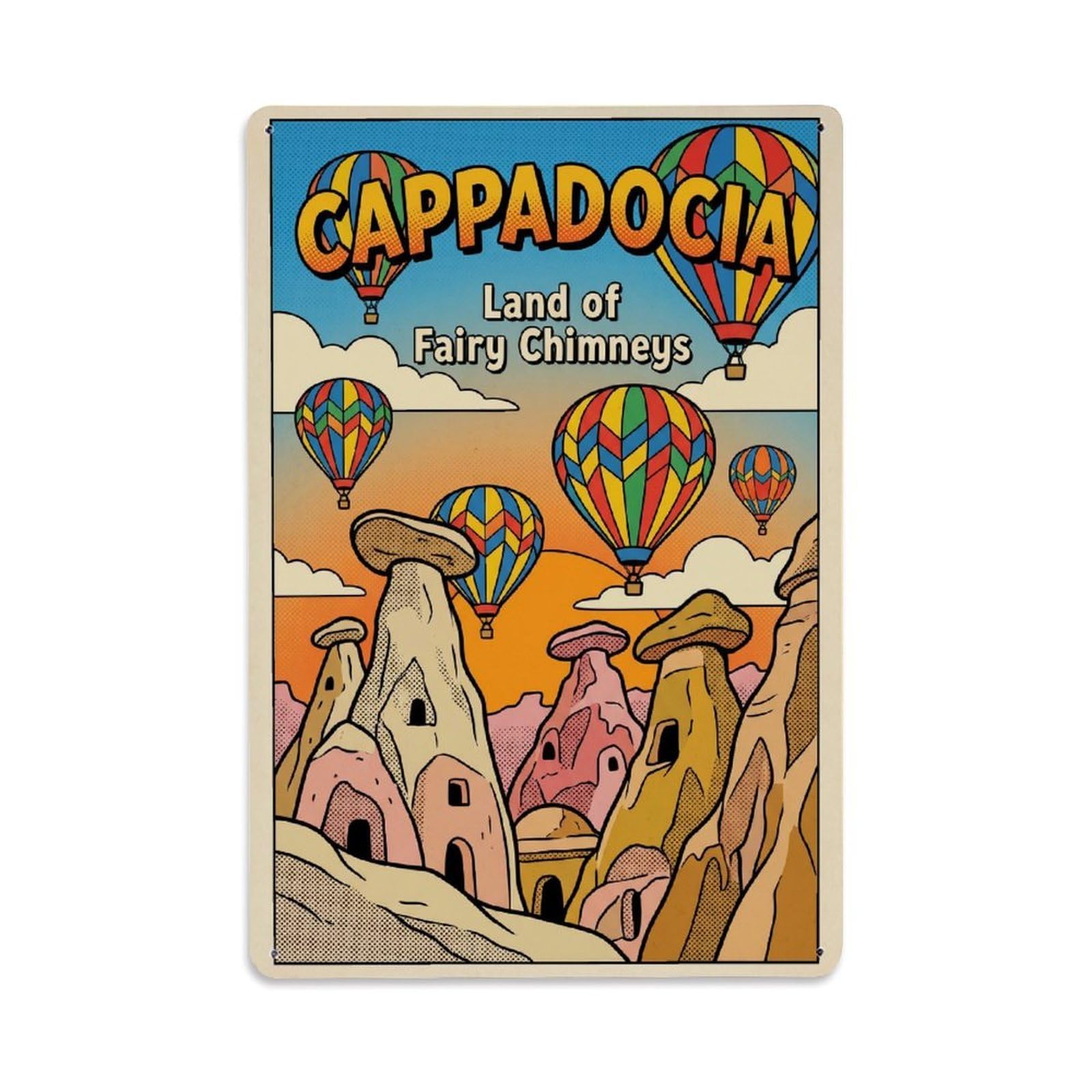 Gead 8X12inch Style Retro Turkey Cappadocia Travel Metal Tin Sign
