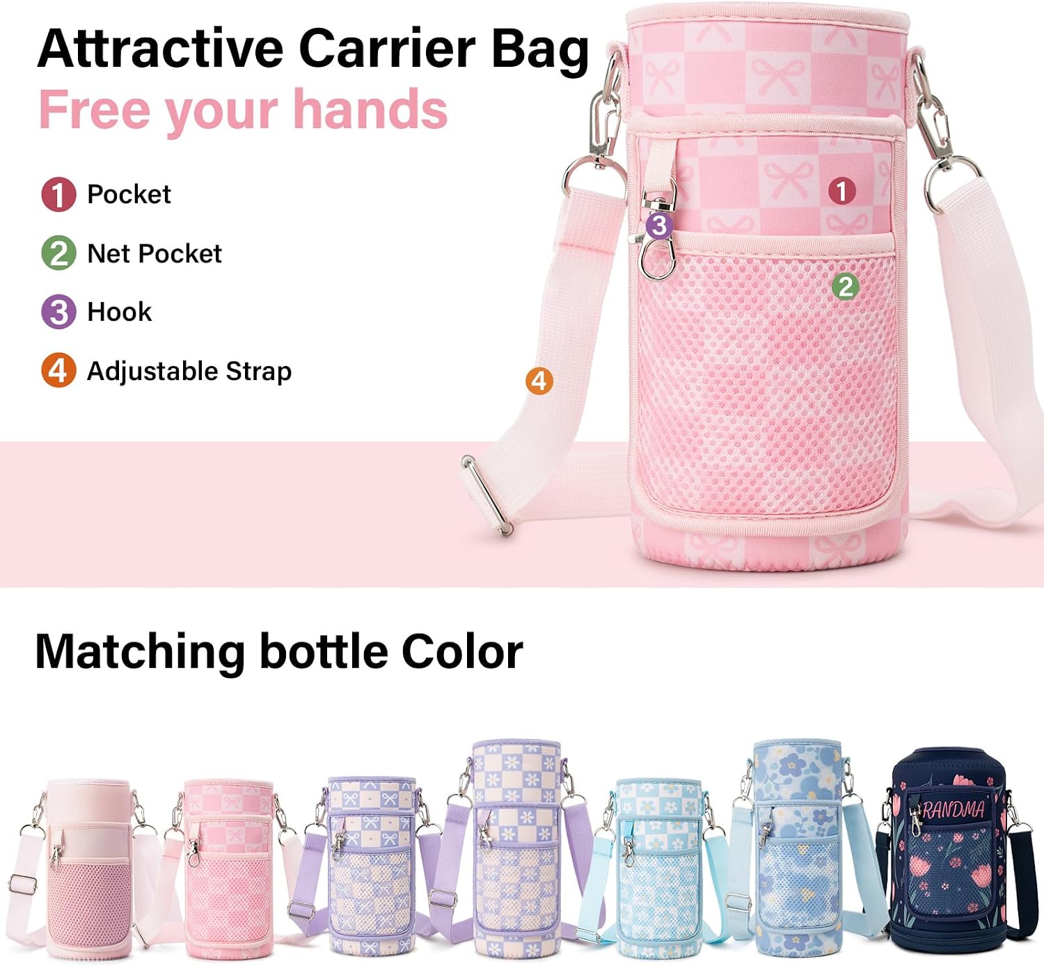 DYSANKY Water Bottle Gift– Insulated Stainless Steel Bottle with Carrier Bag, Strap & Gift Box– Ideal for Hiking, Camping & Travel, BPA-Free, 32 oz thumbnail