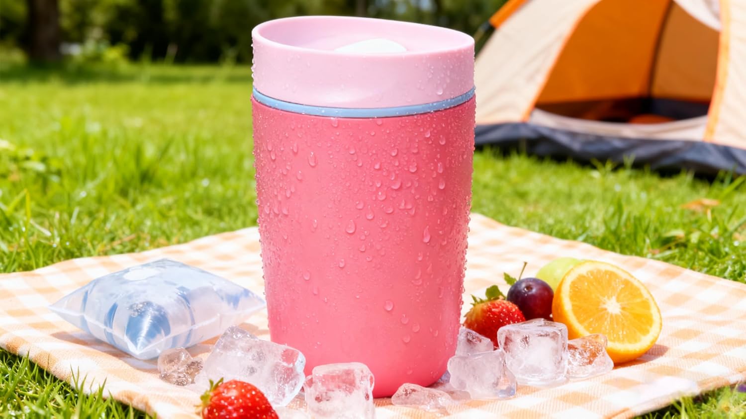 12 oz coffee tumbler Insulated coffee mug with lid Slider Insulated Stainless Steel Coffee Tumbler, Travel Mug for Hot and Iced Beverages, insulated travel coffee mug Black with Brown Lid (pink) - Image 8