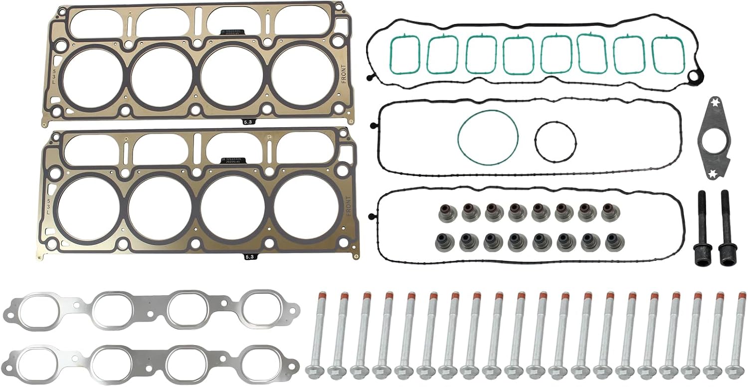 Engine Cylinder Head Gasket Set with Exhaust Manifold Valve Cover Gasket Bolts for Chevy Silverado 1500 5.3 2014-24, Suburban Tahoe 5.3 2015-24, GMC Sierra 1500 5.3 2014-24, Yukon 5.3 2015-24