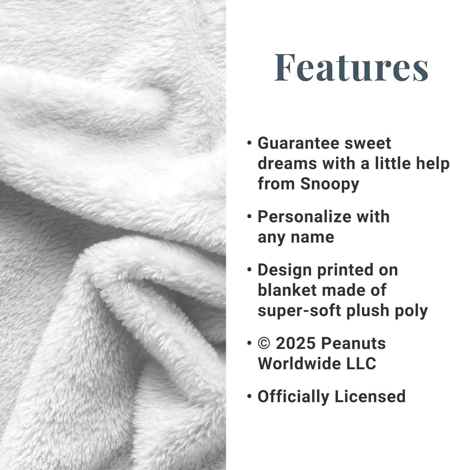 Let's Make Memories Personalized Throw Blanket - Valentine’s Day - for Him - for Her - for Kids - Super-Soft Plush Poly - Peanuts Love Snoopy - Pink