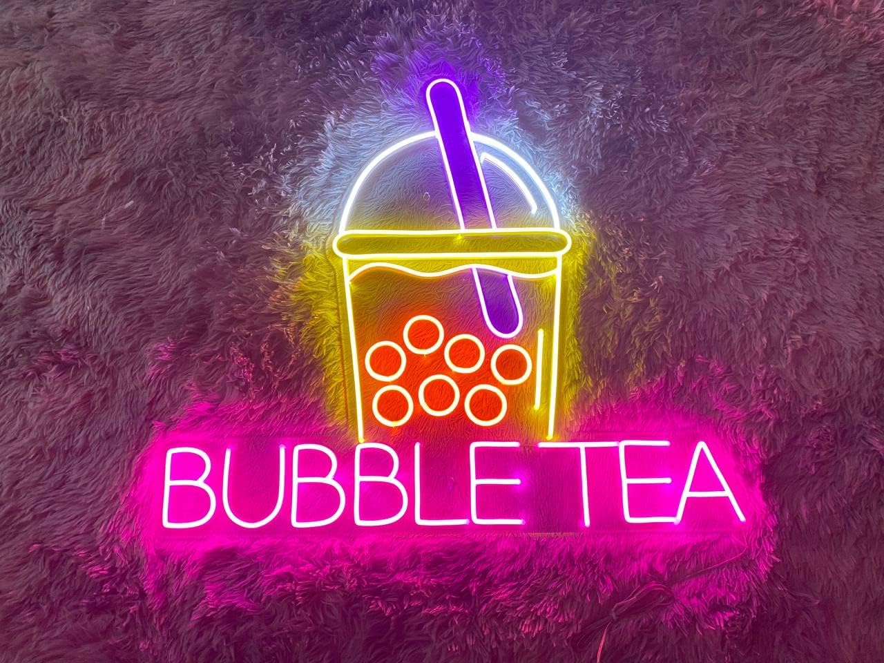 NeonGrand Boba tea Neon Sign (LARGE 27x23inches), Bubble Tea Neon Sign ...