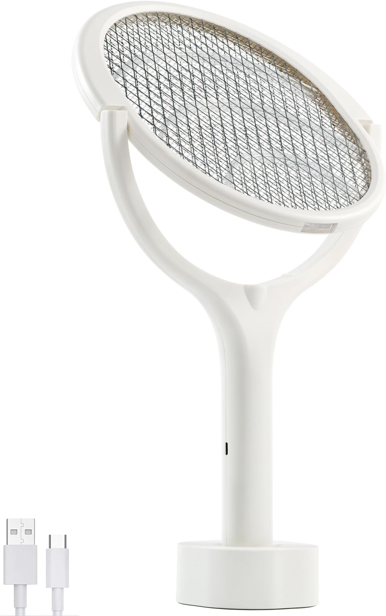 Rotating Head Rechargeable Fly Zapper Electric Fly Swatter Racket Killer Catcher Indoor Fruit Trap Spider Catcher Bug Zapper