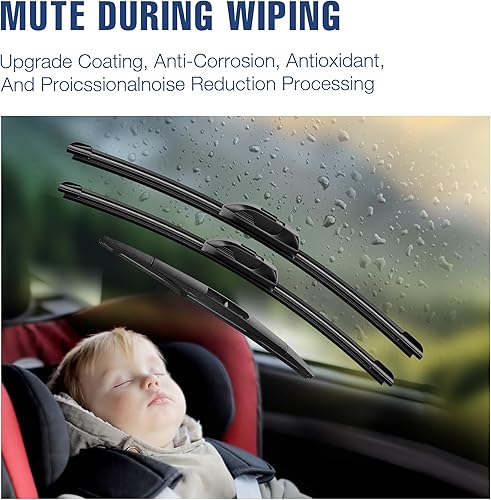 Miniatura 38 de 28"+20" Limpiaparabrisas frontales para Toyota Sienna 2020 2019 2018 2017 2016 2015 2014 2013 2012 2011 2010 (Juego de 2) Adaptador de gancho J/U