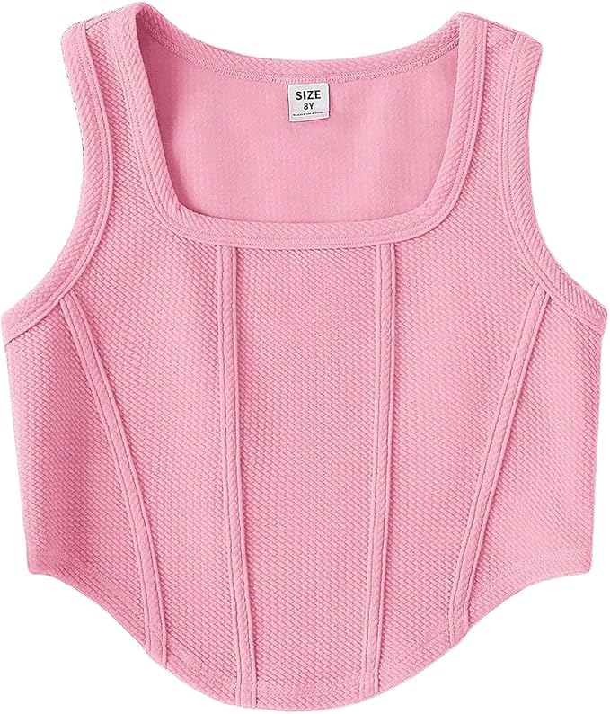 Duxyoz Girls Tank Tops Kids Summer Casual Sports Crop Top