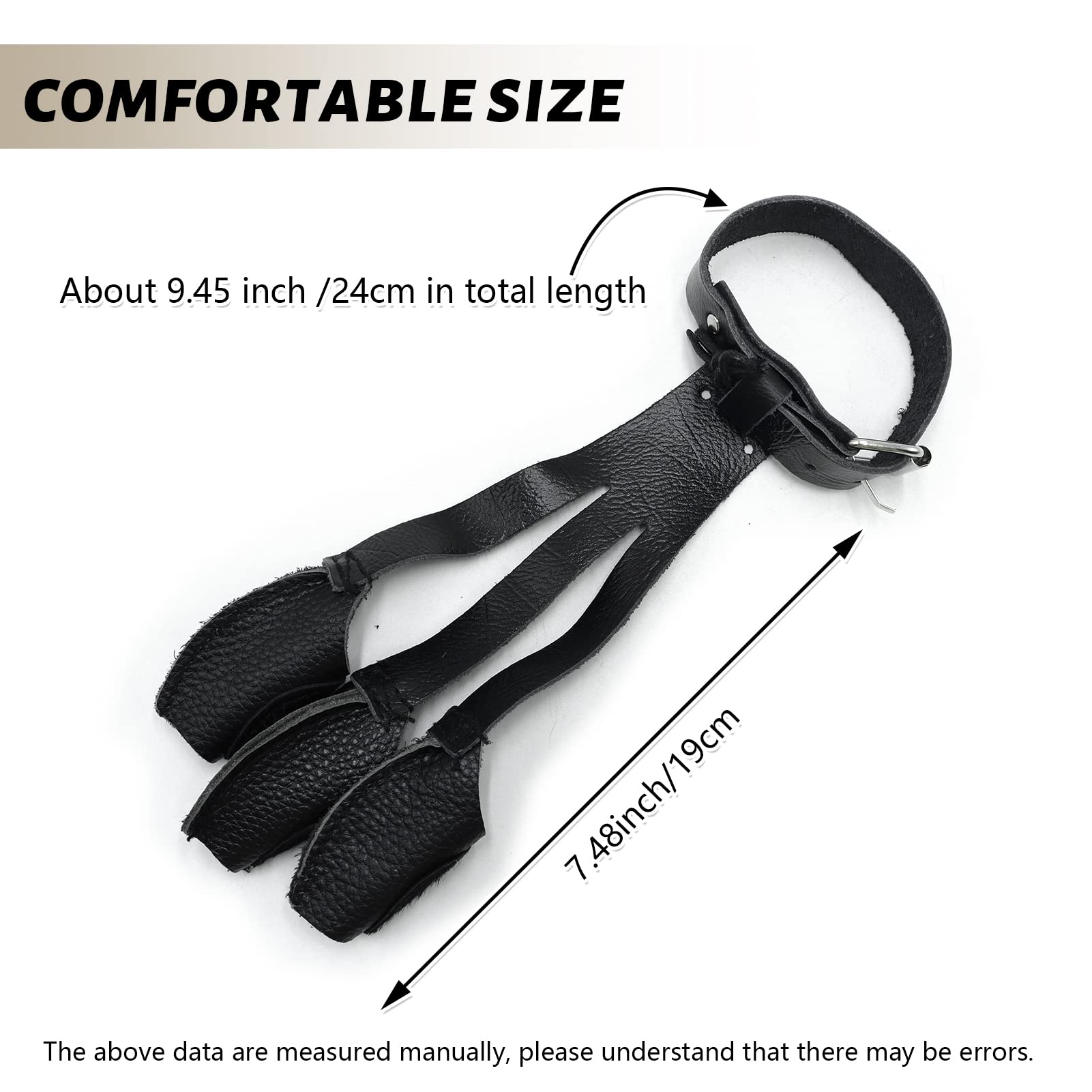 OBTOUTDOOR Cowhide Three Finger Gloves Archery Accessories Archery Finger Guard for Recurve & Compound Bow Archery Tab for Hunting Bow Practice