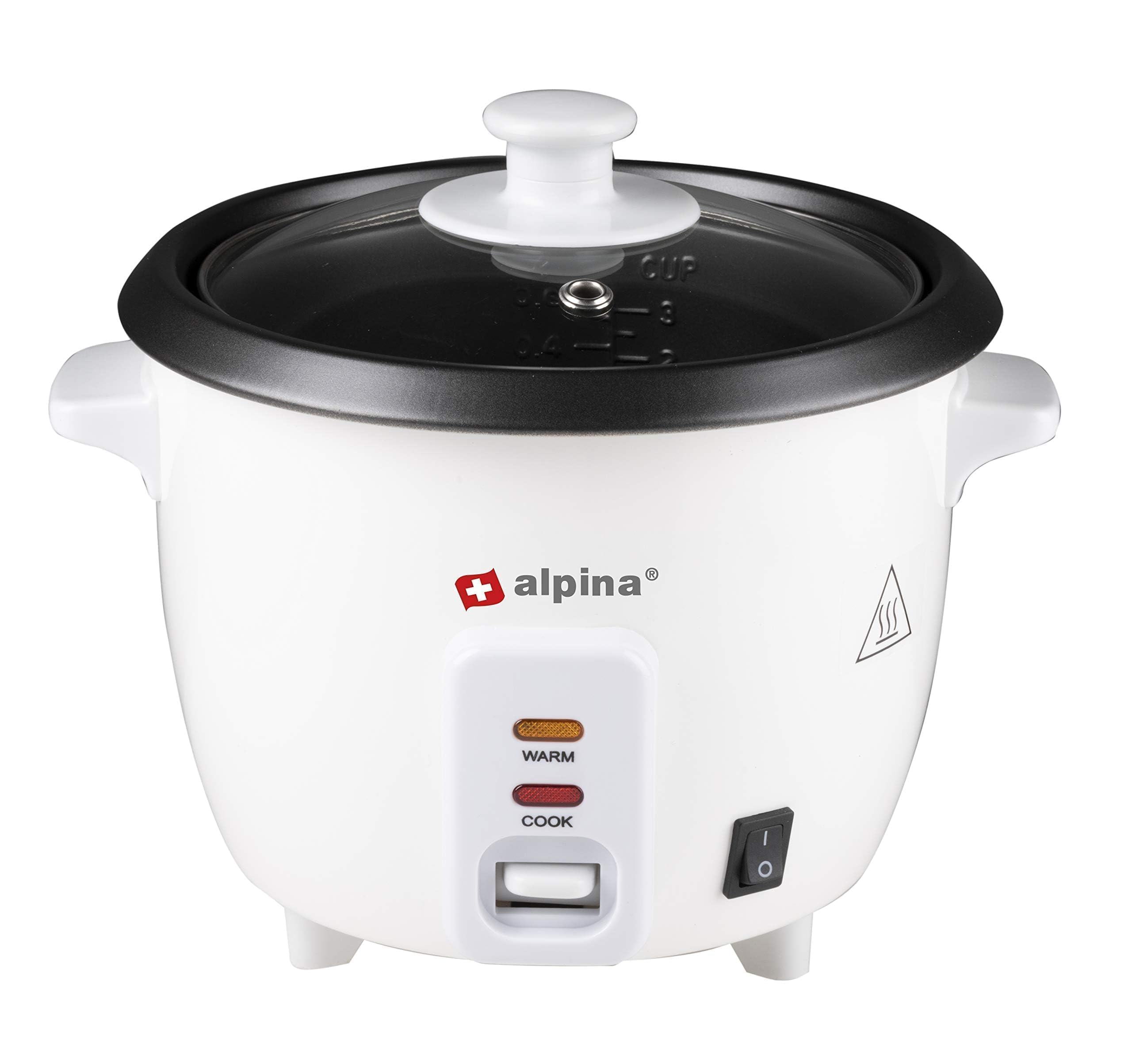 Alpina Arrocera 0,6 litros, 300 W, con luz indicadora de cocción y calor, color blanco