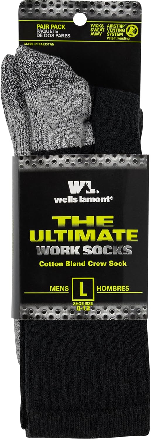 Wells Lamont Mens Multipack Comfortable Durable Cushioned Work Socks in Crew or Ankle Length - Image 3