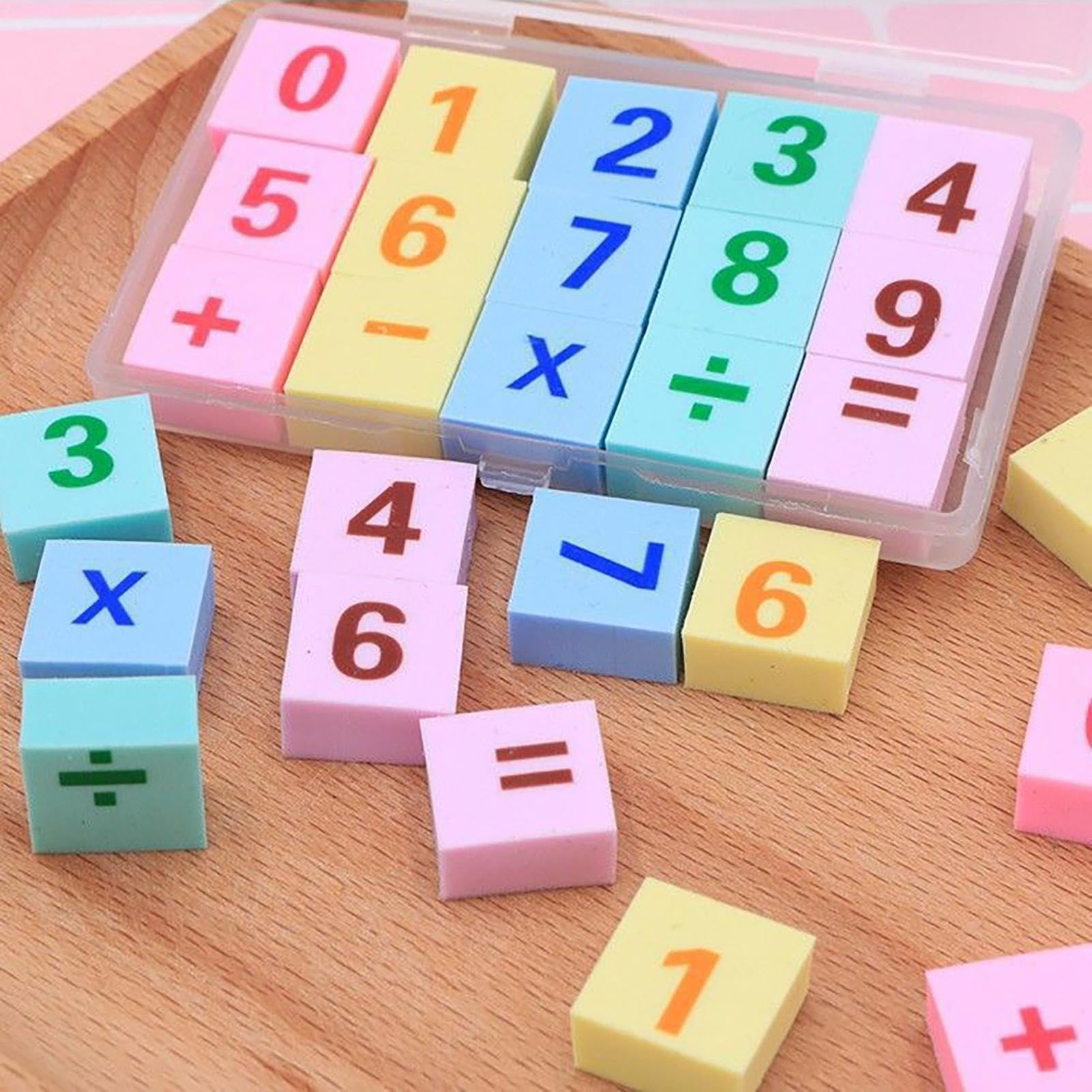 Gomme da Cancellare Mini per Bambini Cancelleria in Educativa Carina | Gomme con Numeri per Addizione, Sottrazione, Moltiplicazione e Divisione per Bambini e Bambine, Scuola, Premi in Classe e