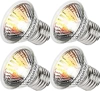 Lachesan 4-Pack 50W UVA Reptile Heat Lamp Bulbs E26 Base - Turtle, Bearded Dragon, Snake Terrarium Lights