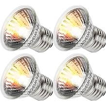 4 Pack 50W UVA Bulbs, Fits E26 Heat Lamps, Tortoise Heat Lamp for Reptiles and Amphibian Tanks, Terrariums and Cages, Works with Various Lamp Holder