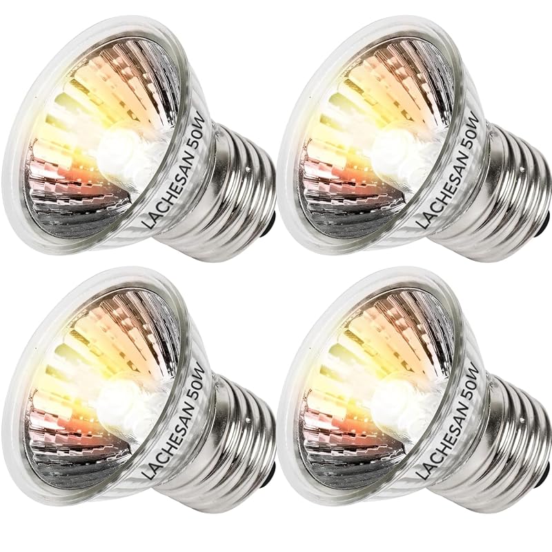Lâmpada UVA de aquecimento para terrário Halógena Lachesan 50 W, Pacote com 4