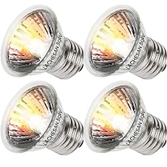 4-Pack 50W UVA Bulbs Fit E26 Heat Reptile Lamp Light Turtle Heat Lamp for Reptiles and Amphibian Tanks