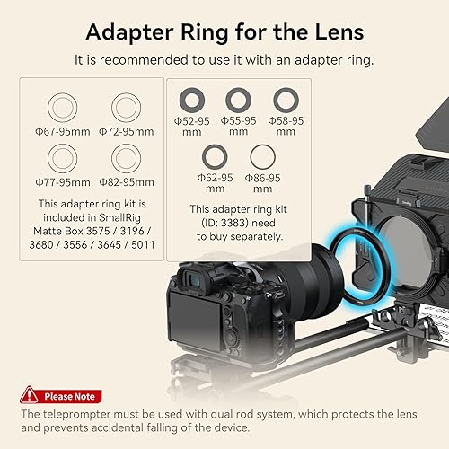 Miniatura 9 de SmallRig Teleprompter para iPad Tablet de hasta 11 pulgadas, no para Smartphone, SmallGoGo APP soporta PDF Picture Word TXT, debe funcionar con